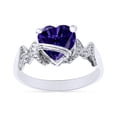 thumbnail image 1 of Heart Shape Simulated Alexandrite In 14K White Gold Over 925 Sterling Silver Ring Size 13, 1 of 5
