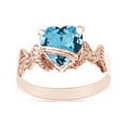 thumbnail image 1 of Heart Shape Simulated Aquamarine In 14K Rose Gold Over 925 Sterling Silver Ring Size 12, 1 of 5