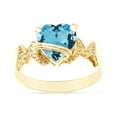 thumbnail image 1 of Heart Shape Simulated Aquamarine In 14K Yellow Gold Over 925 Sterling Silver Ring Size 12, 1 of 5