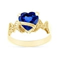 thumbnail image 1 of Heart Shape Simulated Blue Sapphire In 14K Yellow Gold Over 925 Sterling Silver Ring Size 7, 1 of 5