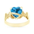 thumbnail image 1 of Heart Shape Simulated Blue Topaz In 14K Yellow Gold Over 925 Sterling Silver Ring Size 10.5, 1 of 5