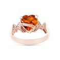 thumbnail image 1 of Heart Shape Simulated Citrine In 14K Rose Gold Over 925 Sterling Silver Ring Size 11.5, 1 of 5