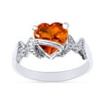thumbnail image 1 of Heart Shape Simulated Citrine In 14K White Gold Over 925 Sterling Silver Ring Size 13, 1 of 5