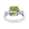 thumbnail image 1 of Heart Shape Simulated Peridot In 14K White Gold Over 925 Sterling Silver Ring Size 12, 1 of 5