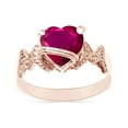 thumbnail image 1 of Heart Shape Simulated Ruby In 14K Rose Gold Over 925 Sterling Silver Ring Size 5.5, 1 of 5