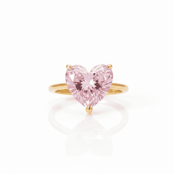 Heart Shape Solitaire Pink Sapphire Ring, Engagement Ring, Minimalist Stackable Ring, Love Couple Ring, Anniversary Gift For Wife, Promise Ring, Proposal Ring.