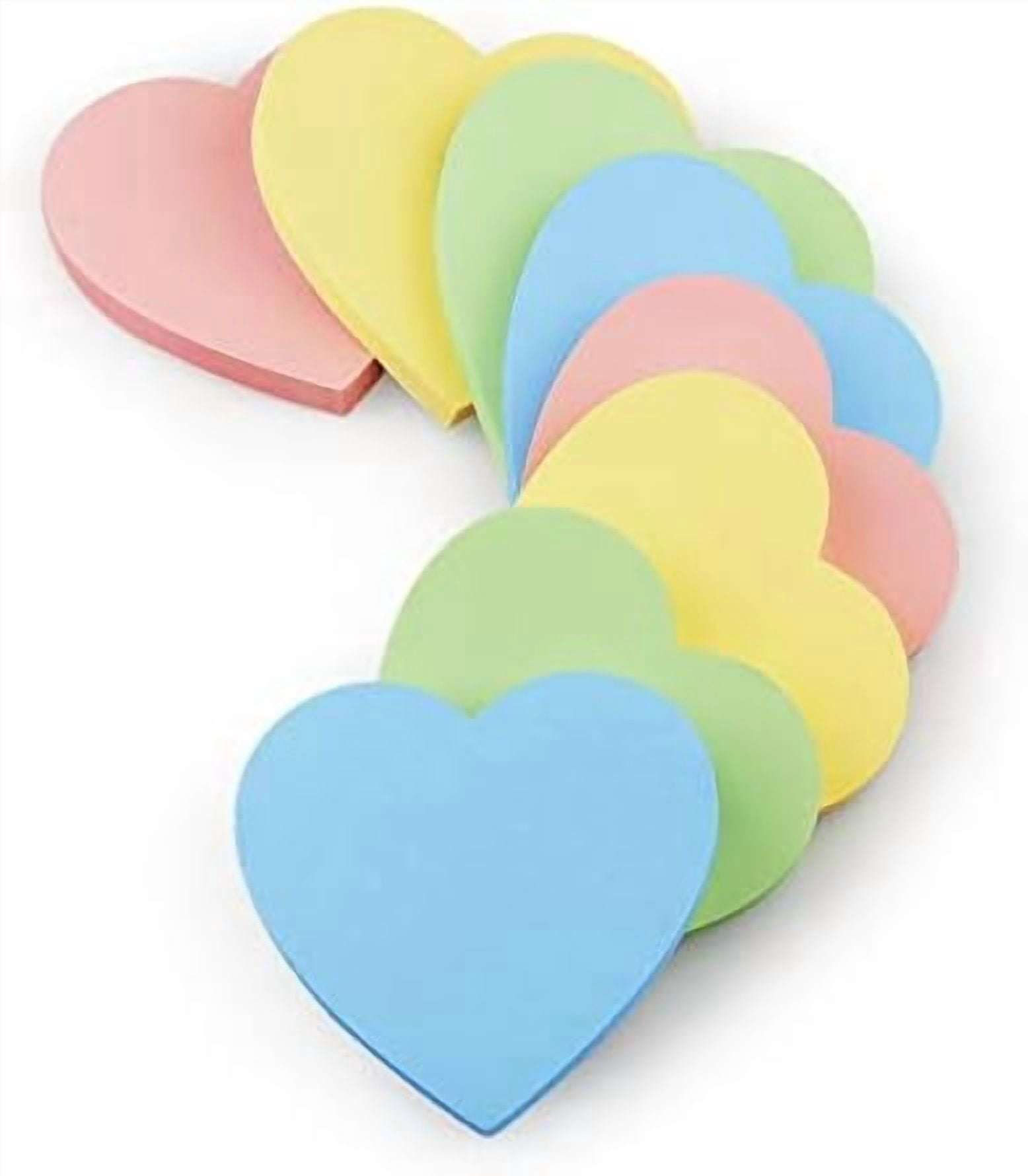 Sticky Notes Heart Shape Display Heart Shape Sticky Notes 4 Color Pastel Colorful Sticky Pad 75 Sheets ...