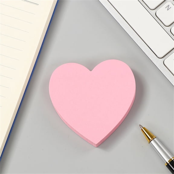 Heart Shape Sticky Notes Pastel Colorful Sticky Pad 100 Sheets/Pad Self-Sticky Note Pads 5Pack