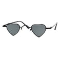 thumbnail image 1 of Heart Shape Sunglasses Women's Small Lightweight Metal Frame UV 400 Black, Black, 1 of 4