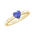 thumbnail image 1 of Rosec Jewels Tanzanite Heart Promise Ring for Women - Tanzanite Diamond Ring - 6 mm - AAA Quality - Ready to Gift for Valentines, 10K Yellow Gold, US 6.00, 1 of 8