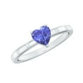 thumbnail image 1 of Rosec Jewels Tanzanite Heart Promise Ring for Women - Tanzanite Diamond Ring - 0.9 Ct - AAA Quality - Ready to Gift for Valentines, 925 Sterling Silver, US 4.00, 1 of 8