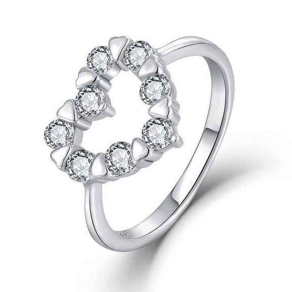 Heart Shape Trendy Daily Engagement Ring 1.9 Ct Round Brilliant Cut Diamond 14K White Gold Over