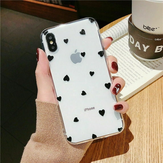 Heart Shape Ultra Slim Soft Rubber Case (Black) Cover For iPhone XR