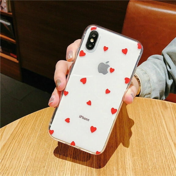 Heart Shape Ultra Slim Soft Rubber Case (Red) Cover For iPhone 11