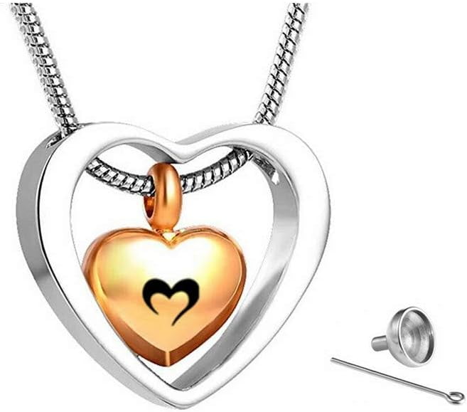 Heart Shape Urn Necklace For Ashes Deer Symbol Urns For Human Pets