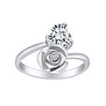 thumbnail image 1 of AFFY Heart Shape White Cubic Zirconia 14k White Gold Over Sterling Silver Promise Ring, 1 of 1