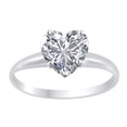 thumbnail image 1 of AFFY Heart Shape White Cubic Zirconia Solitaire Engagement Ring In 14k Solid White Gold (1.50 cttw) Ring Size-5.5, 1 of 1