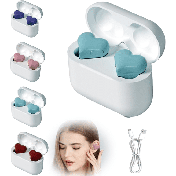 Heart Shape Wireless Noise Cancelling in-Ear Gaming Headset with LED Touch Control, Heart Shaped Earbuds,Stereo Sound Bluetooth 5.3 Headphones,with LED Touch Control,Heart Shaped Cordless Earbuds