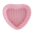 thumbnail image 1 of Heart Shape Woven Storage Basket, Pink Multi-Functional Organizer for Snacks Toys Clothes and Home Decor, Creative Rattan-Like Design for Stylish Storage, 8.66x9.45x2.36", 1 of 4