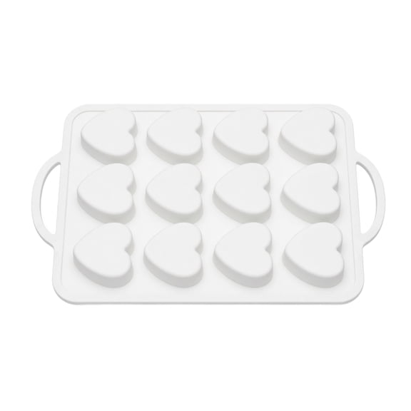 Heart Shaped 12 Cavity Muffin Pan Structured Cupcake Mold Reinforced Dessert Baking Tray Custom Maker For Valentine Day Celebrations And Home Bakers , 1Pack White
