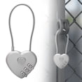 thumbnail image 1 of Heart-Shaped 3-Digit Combination Cable Lock, Keyless Anti-Rust Alloy Lock for Luggage, Gym Lockers, Backpacks & Fence Love Locks, 4 Color Options (Black/Red/Silver/Pink), 1 of 8