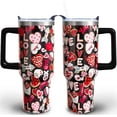 thumbnail image 1 of Heart Shaped 40oz Tumbler for Women - Vacuum Insulated Stainless Steel Travel Mug with Handle & Straw, Leak-Proof Coffee & Water Bottle, Great Gift (Valentine''s, Mother''s Day), 1 of 6