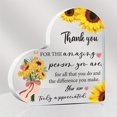 thumbnail image 1 of Heart-Shaped Acrylic Appreciation Plaque With Sunflower Design – Thank You Sign For Desktop Decor Featherless Perfect Gift For Friends & Family Inspirational Message For Any Occasion, 1 of 6