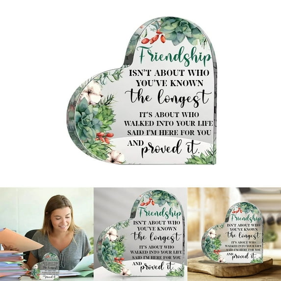 Heart Shaped Acrylic Gift Ornaments Expressing Friendship Heart Shaped Transparent Color Printed Ornaments For Loved Ones Friends And Neighbors.