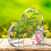 Heart Shaped Acrylic Pastor Plaque 3.9X3.9 Inch Inspirational Religious Quote Design Appreciation Gift for Ministers Priests Leaders Birthday Retirement Anniversary Present