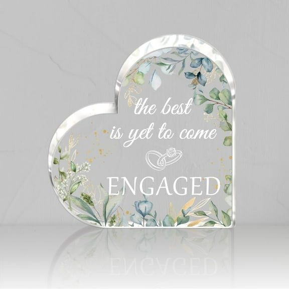 Heart Shaped Acrylic Plaque Engagement Gifts for Couples Happy Engagement Gifts for Bride Gift Newly Engaged Couples Engagements Heart Shape Acrylic Decor Plaque Sign Her 3.9in colorful