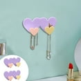 thumbnail image 1 of Heart Shaped Adhesive Hooks | 2-Pack Multifunctional Wall Hooks for Kitchen, Bathroom & Dorm | No-Drill Storage for Towels, Hats & Clothes | Pink or Yellow, 1 of 6