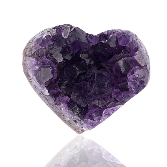 Heart Shaped Amethyst Cluster Natural Crystals and Healing Stones, Raw Healing Crystals for Meditation, Energy Healing & Spiritual Healing Elegant Crystal Decor & Crystal Gifts (101-150 Grams)