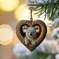 thumbnail image 1 of Heart-Shaped Animal Christmas Ornament, 2D Flat Acrylic Forest Animal Decoration, Hanging Woodland Pendant for Xmas Tree Decor, Animals Lovers Gift Home Party Decor Ornaments (Koala), 1 of 9