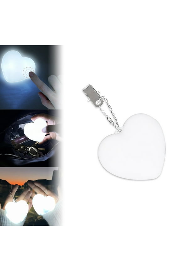 Heart-Shaped Automatic Sensor Purse Light, LED Glowing Handbag Lamp (2 Lighting Modes) - Mini Compact ABS Bag Accessory for Low-Light Situations
