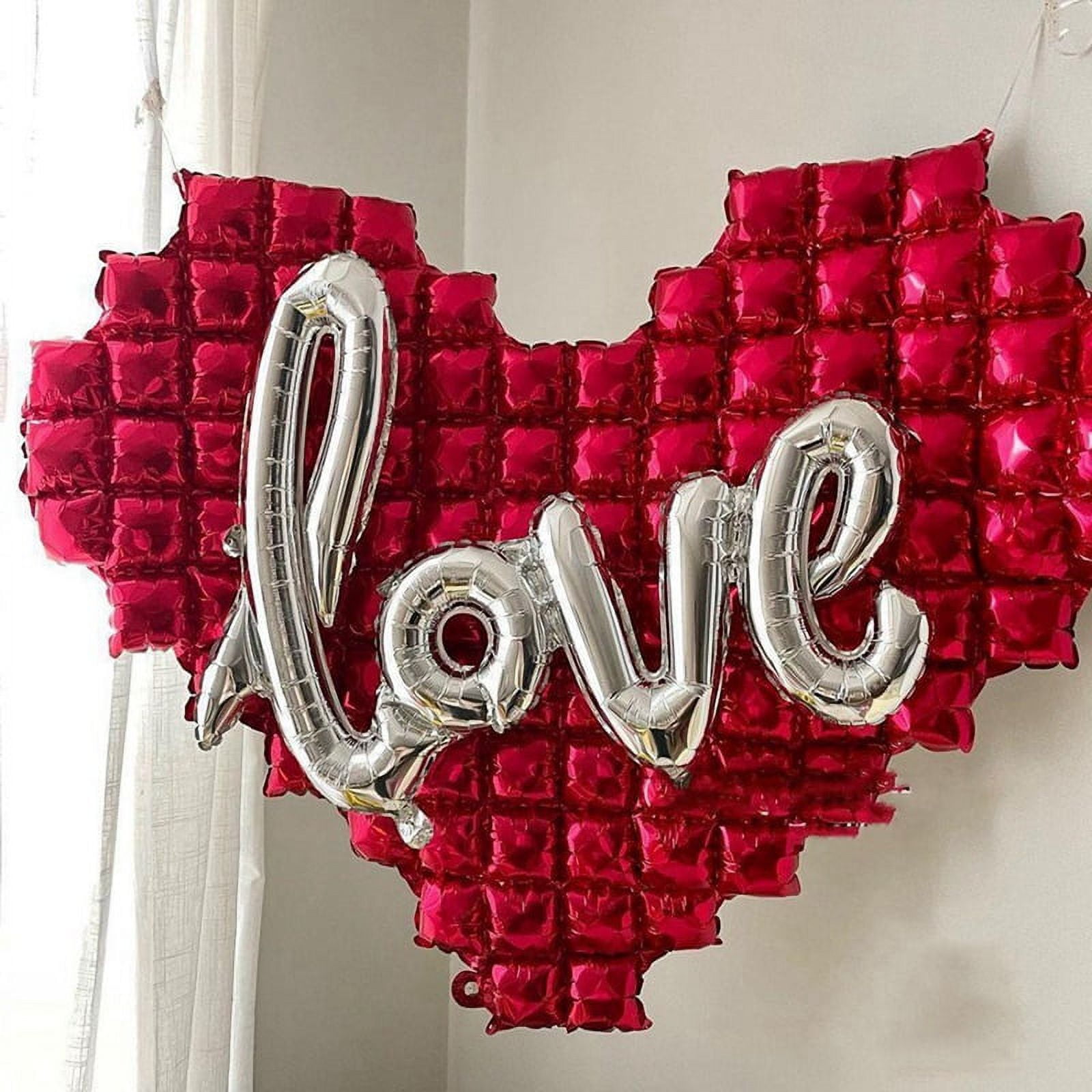 Heart Shaped Background Wall Foil Balloon Love Letter Balloons for Wedding Happy Valentines Day B