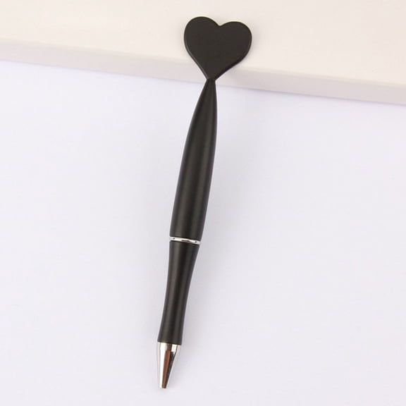 Heart Shaped Ballpoint Pens, Multicolor Stripe Design with Black Ink, 1 Piece - Valentine Party Favors, Nurse & Mother's Day Gifts, Wedding & Office Writing Supplies(Black)