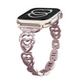thumbnail image 1 of Heart-Shaped Band Compatible for Apple Watch Band 42mm 44mm 45mm 49mm, Iwatch Band for Women Stainless Steel Watch Band Metal Strap for iWatch Series SE 8 7 6 5 4 3 2 1,Pink, 1 of 9