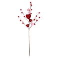 thumbnail image 1 of Heart Shaped Berry Picks, 1Pc Artificial Red Berry Twig Flowers Stem Branches, Valentine's Day Gifts, Artificial Berry Stems Flowers for Vase Wedding Party Home Valentines Day Decor, 1 of 5