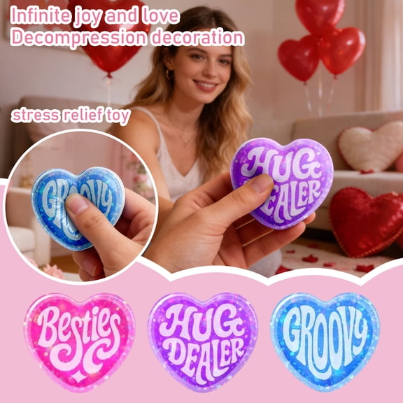 Heart Shaped Besties Decorative Sign for Home Office Parties Valentine’S Day Decorations and Valentine’S Day Gifts for Friends 2.36 in Purple