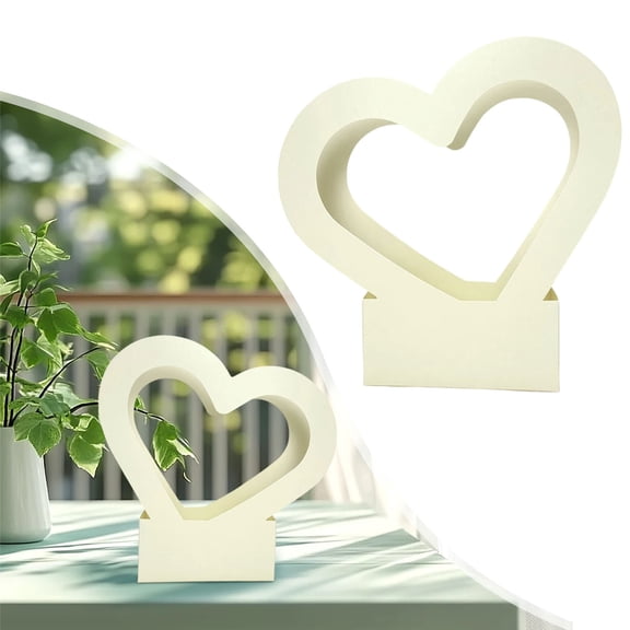Heart Shaped Bouquet Box with Handle, Empty Gift Box for Wedding, Bridal & Engagement, 11.81×11.61in, Multi-Color Packaging Supply