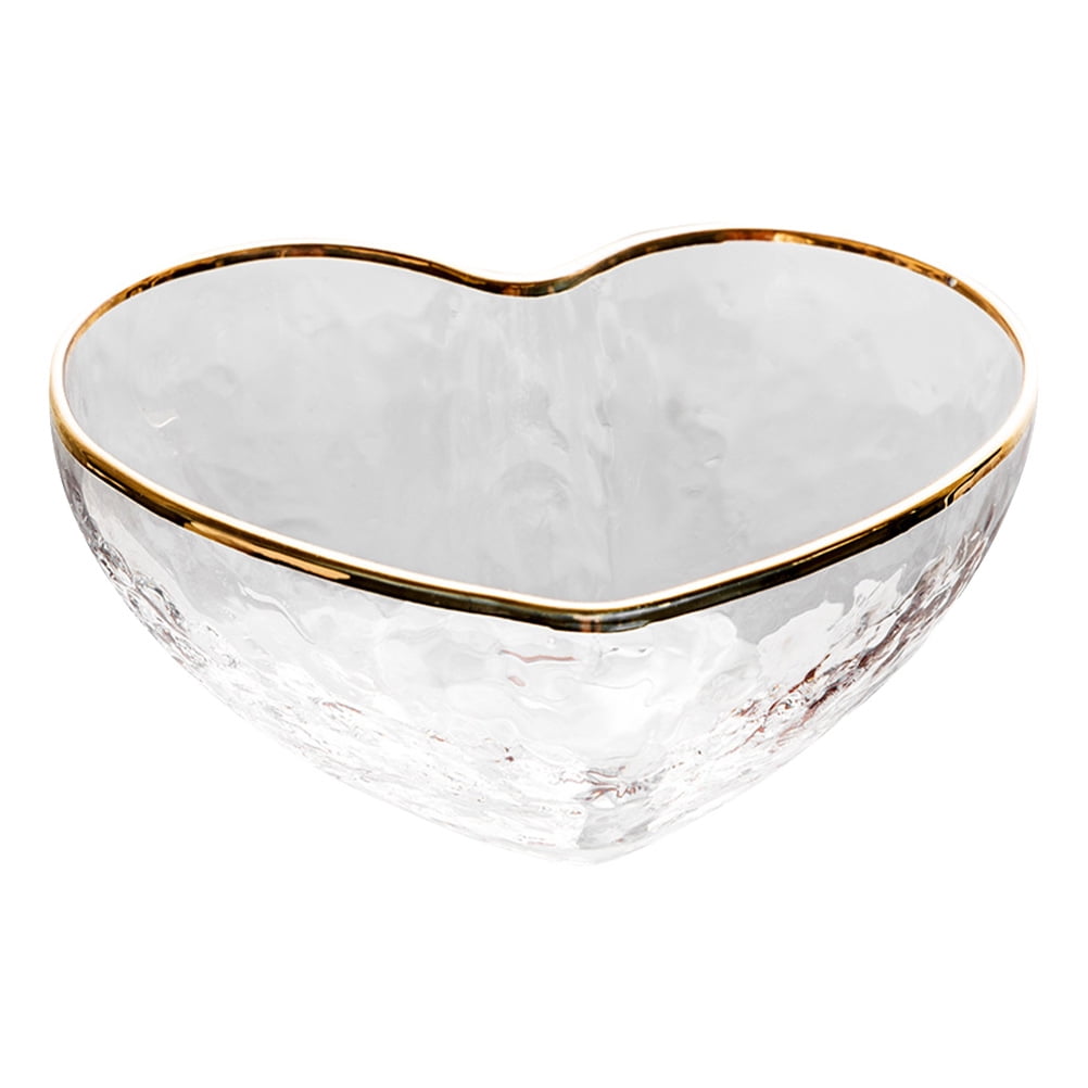 Heart Shaped Bowl Clear Salad Dish Snack Dinner Party