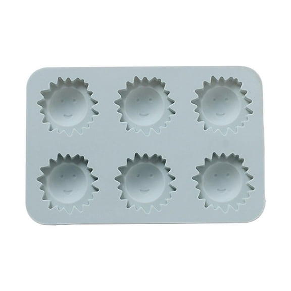 Heart Shaped Cake Pan,6 Even Small Sun DIY Homemade Chocolate Candy Icing Grid Cookie Baking Cake Silicone