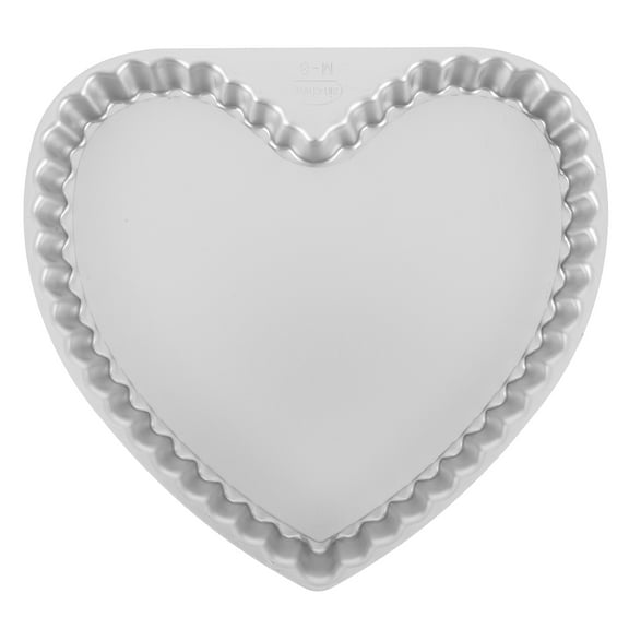 ELAYARD Aluminum Heart Cake Pan, Silver Nonstick Detachable for Home