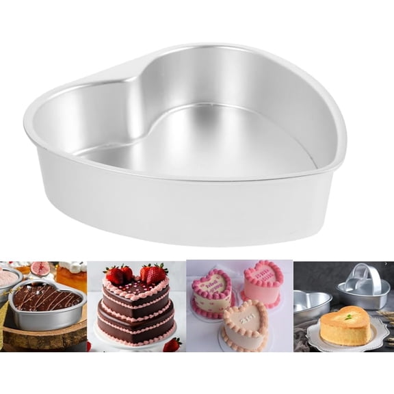 Heart Shaped Cake Pan Set - Nonstick Aluminum Baking Pans for Valentines, Anniversaries & Weddings,  Square Heart Tins for Layer Cakes & Desserts(XX)