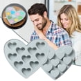 thumbnail image 1 of Heart Shaped Cake Pans Heart Silicone Mold for Baking, 10 Cavities Suitable for Ice Cube, Chocolate Mold, Valentines Silicone Molds, Blue, 1 of 4