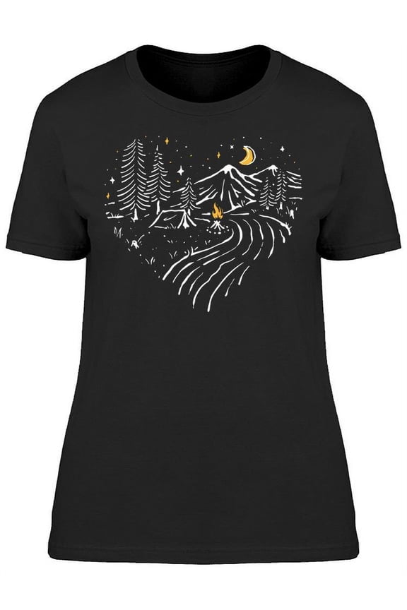 Heart Shaped Camp In The Nature T-Shirt Women -Image by Shutterstock, Female x-Large