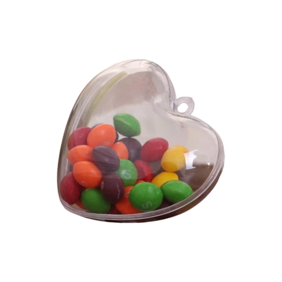 Heart Shaped Candy Boxes, Clear Plastic Gift Boxes for Wedding Favors, Birthday Treats, Bridal Shower Party Supplies, 3.5 Inch Transparent Heart Container