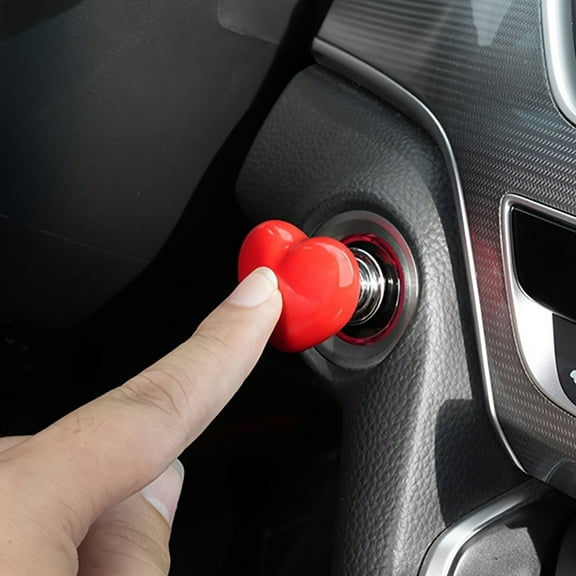 Heart-Shaped Car Push To Start Button Rocker Automotive Start Button Start Cover Decorative Accessories Car One Button Start Lever Car Engine Start