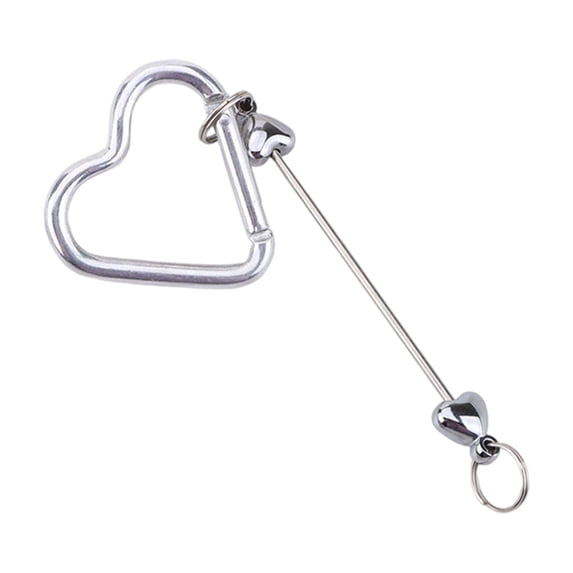 Heart Shaped Carabiner Clip, Metal Beaded Keychain Buckle, Heart Keychain for Backpack, Multifunctional Outdoor Hook, Decorative Bag Accessory A