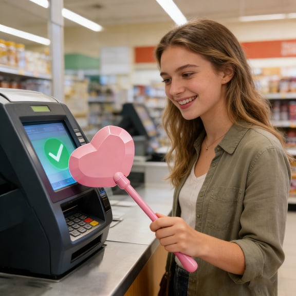Heart-Shaped Card Payment Wand - Contactless Reader for Secure Transactions, Portable NFC Payment Device - Elegant Tech Accessory